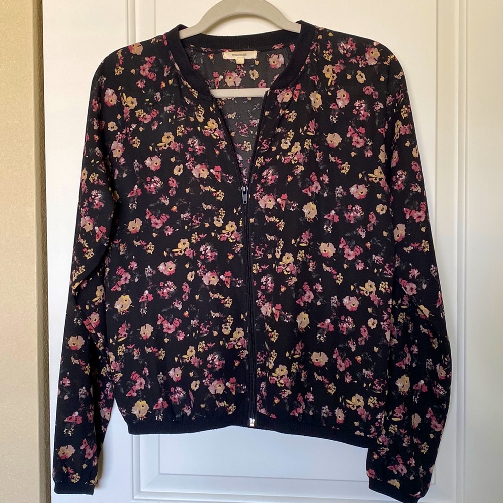 🧥Ditsy Floral Zip-Front Lightweight Bomber🧥